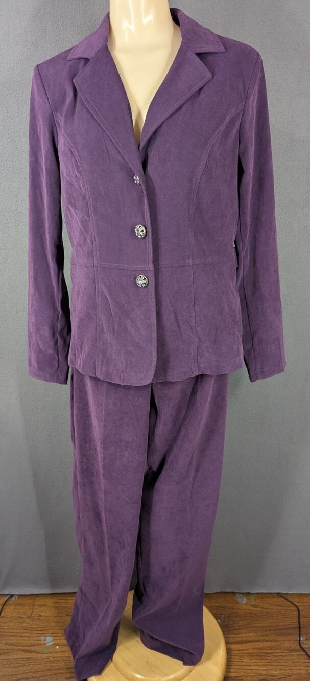 Notations Pant Suit Womens Small Purple Jacket Pants Career Business Vintage